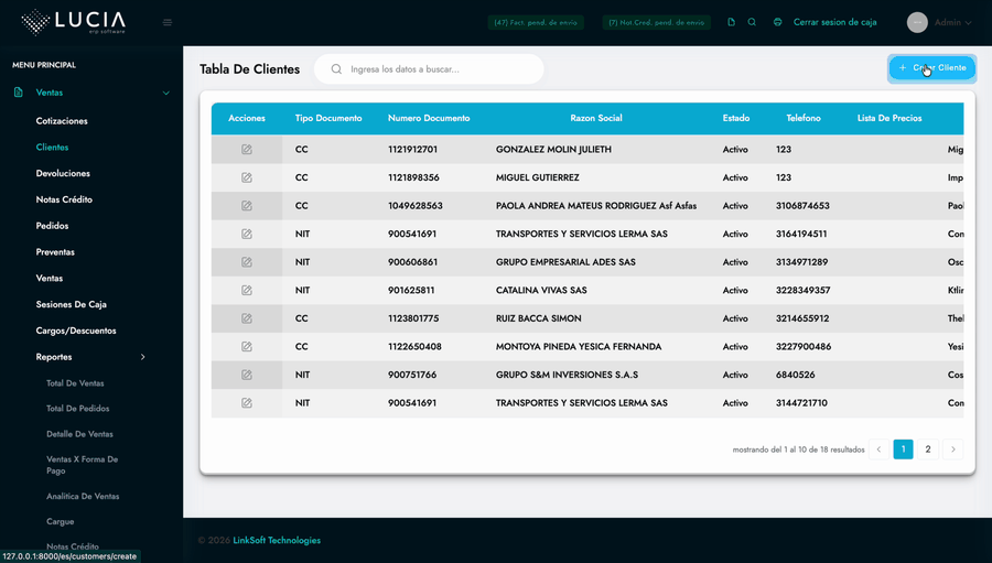 Crear un Nuevo Cliente