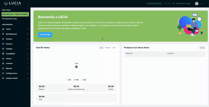 Acceso al Módulo de Productos