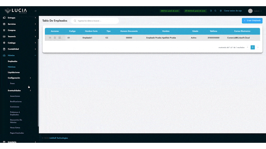 Configuración de Empleados